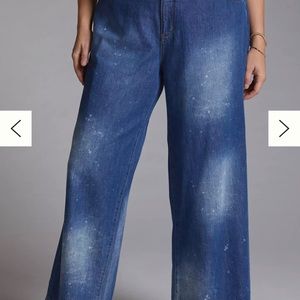 Anthropologie Blue Wide-Leg Jeans